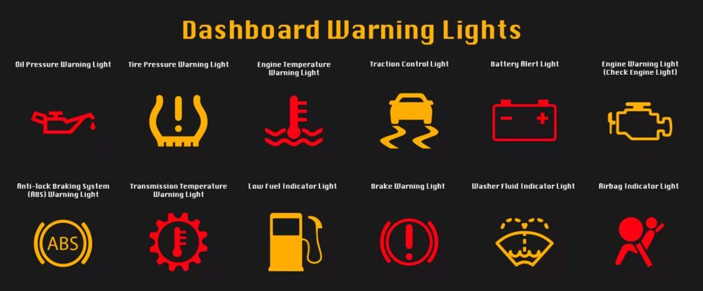 What are common car dashboard symbols